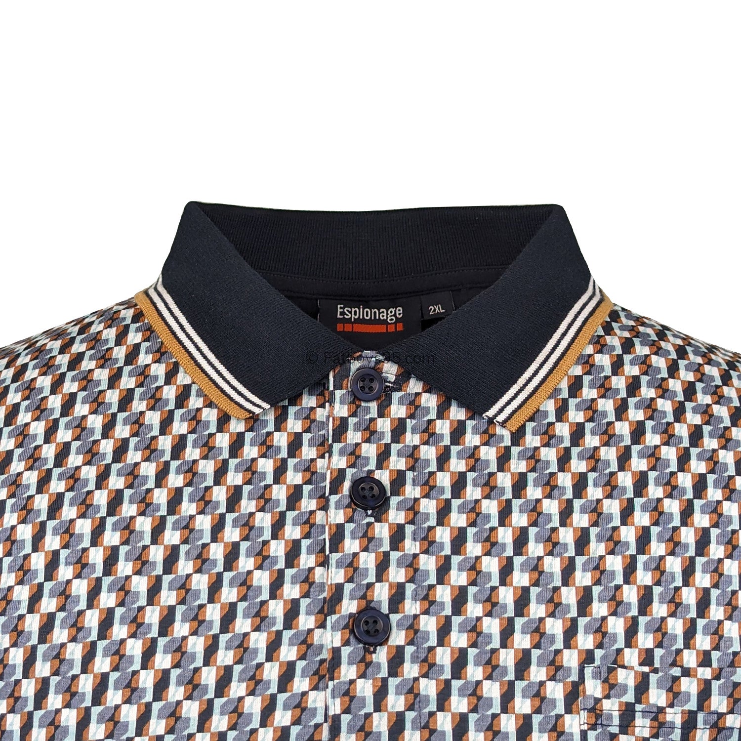 Espionage Tipped Pique Polo - P205 - Navy 2