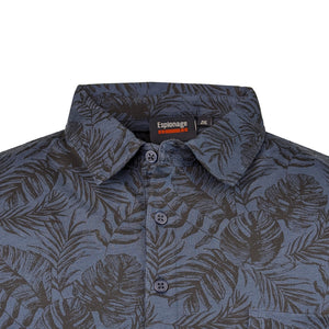 Espionage Floral Print Jersey Polo - P210 - Navy 2
