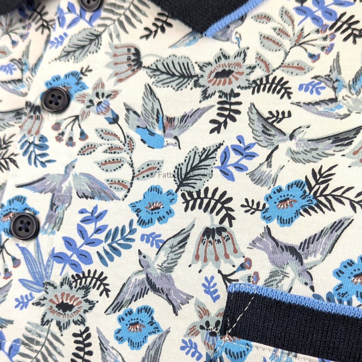 Espionage All Over Bird Print Polo - P224 - Navy 3