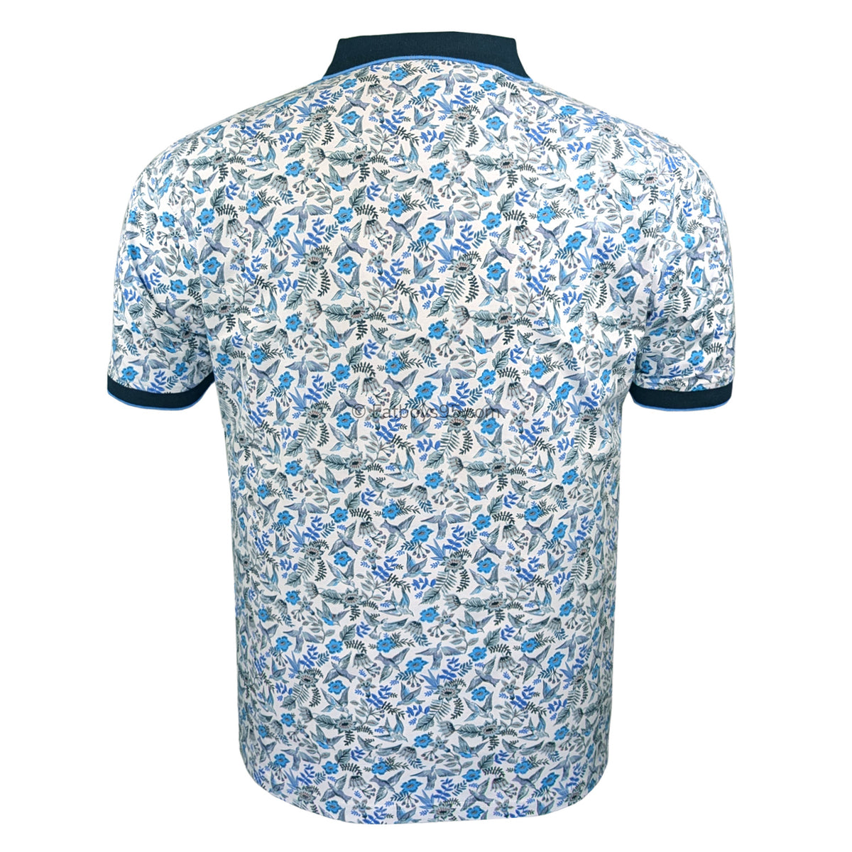 Espionage All Over Bird Print Polo - P224 - Navy 4