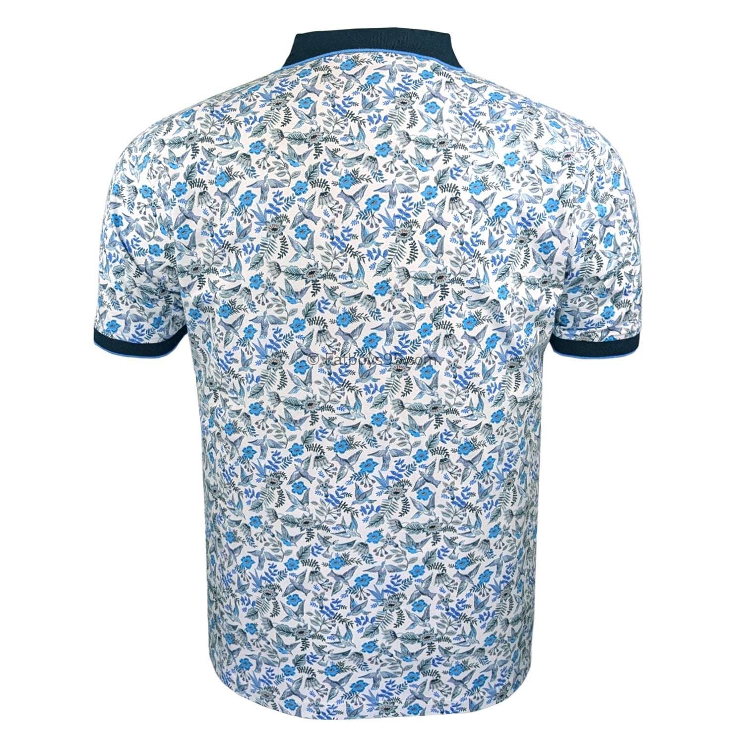 Espionage All Over Bird Print Polo - P224 - Navy 4