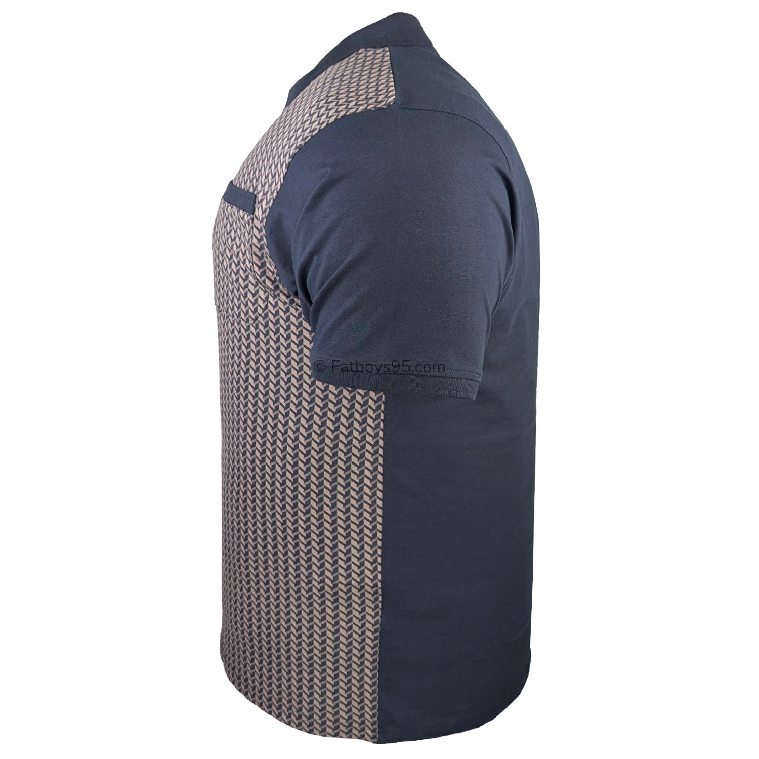 Espionage Geo Front Panel Jersey Polo - P230 - Navy 4