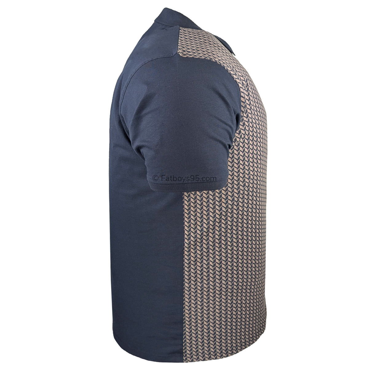 Espionage Geo Front Panel Jersey Polo - P230 - Navy 5