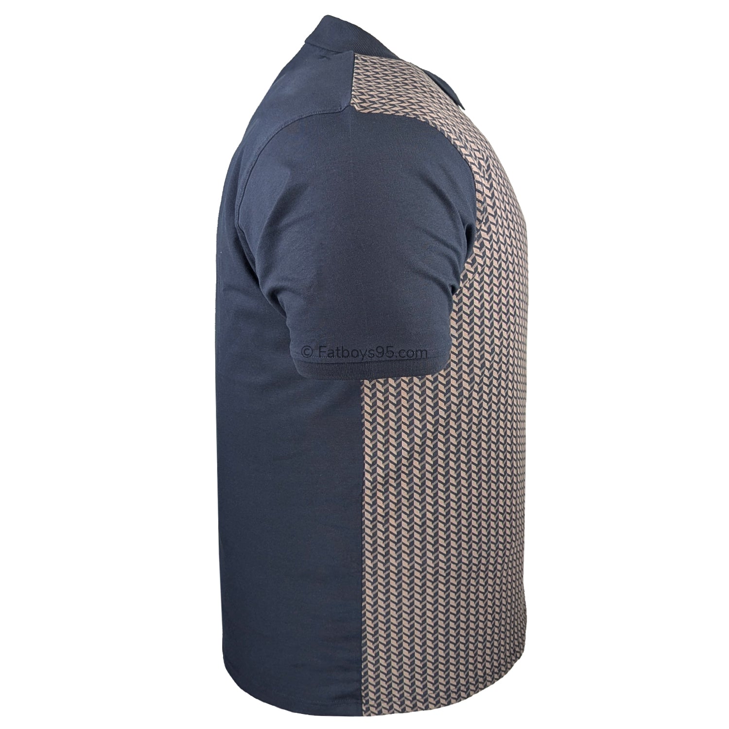 Espionage Geo Front Panel Jersey Polo - P230 - Navy 5