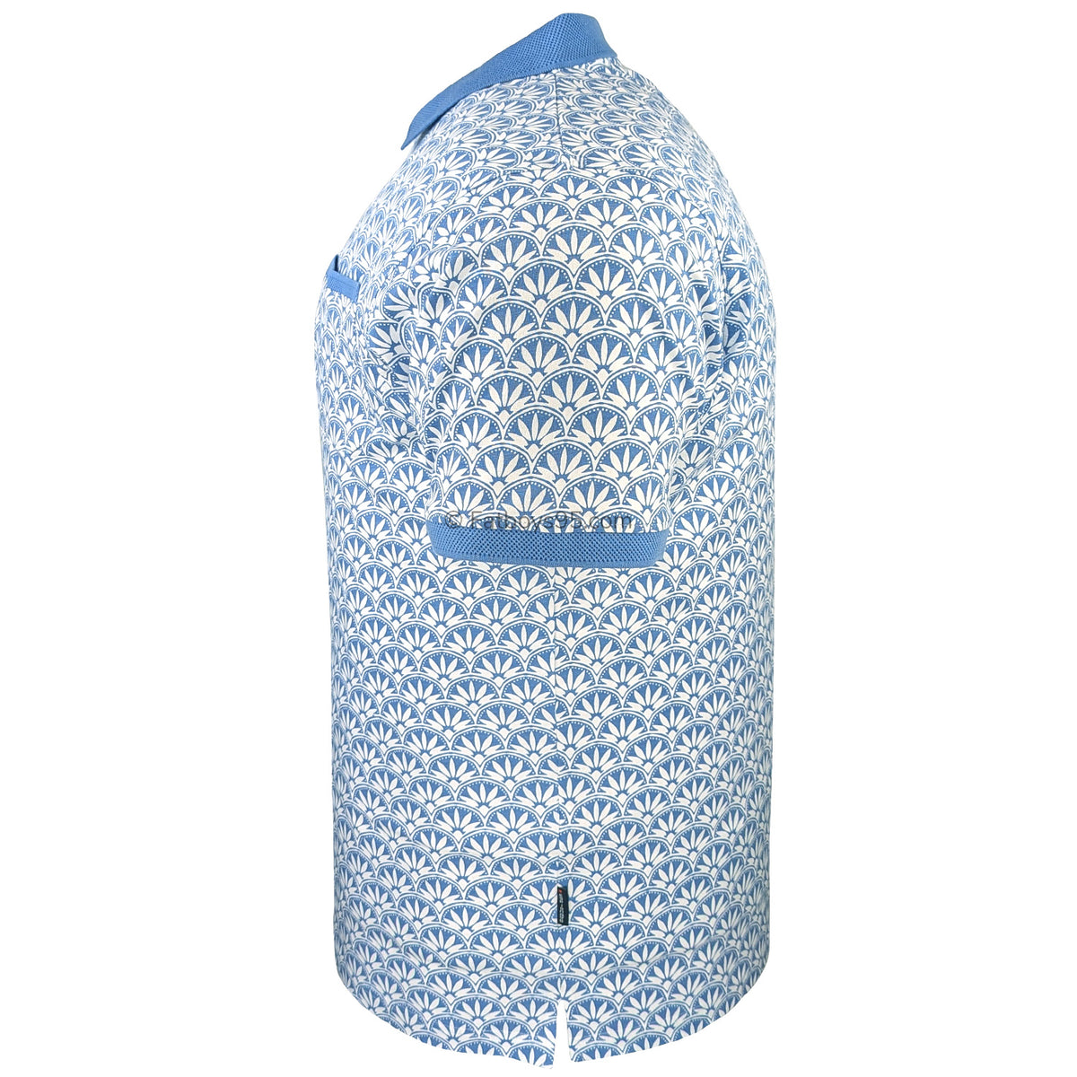 Espionage Geo Print Polo - P231 - Blue / White 4