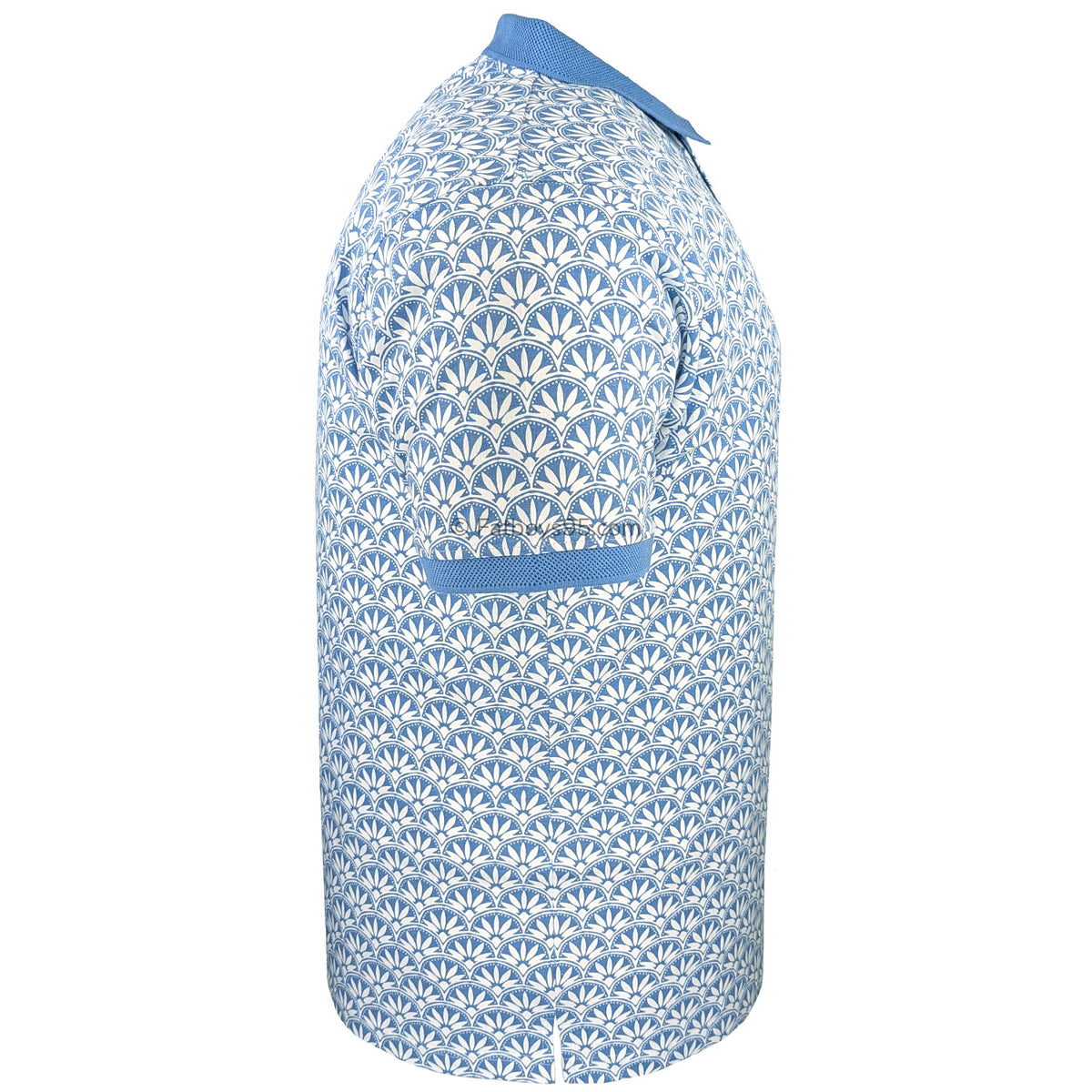 Espionage Geo Print Polo - P231 - Blue / White 5