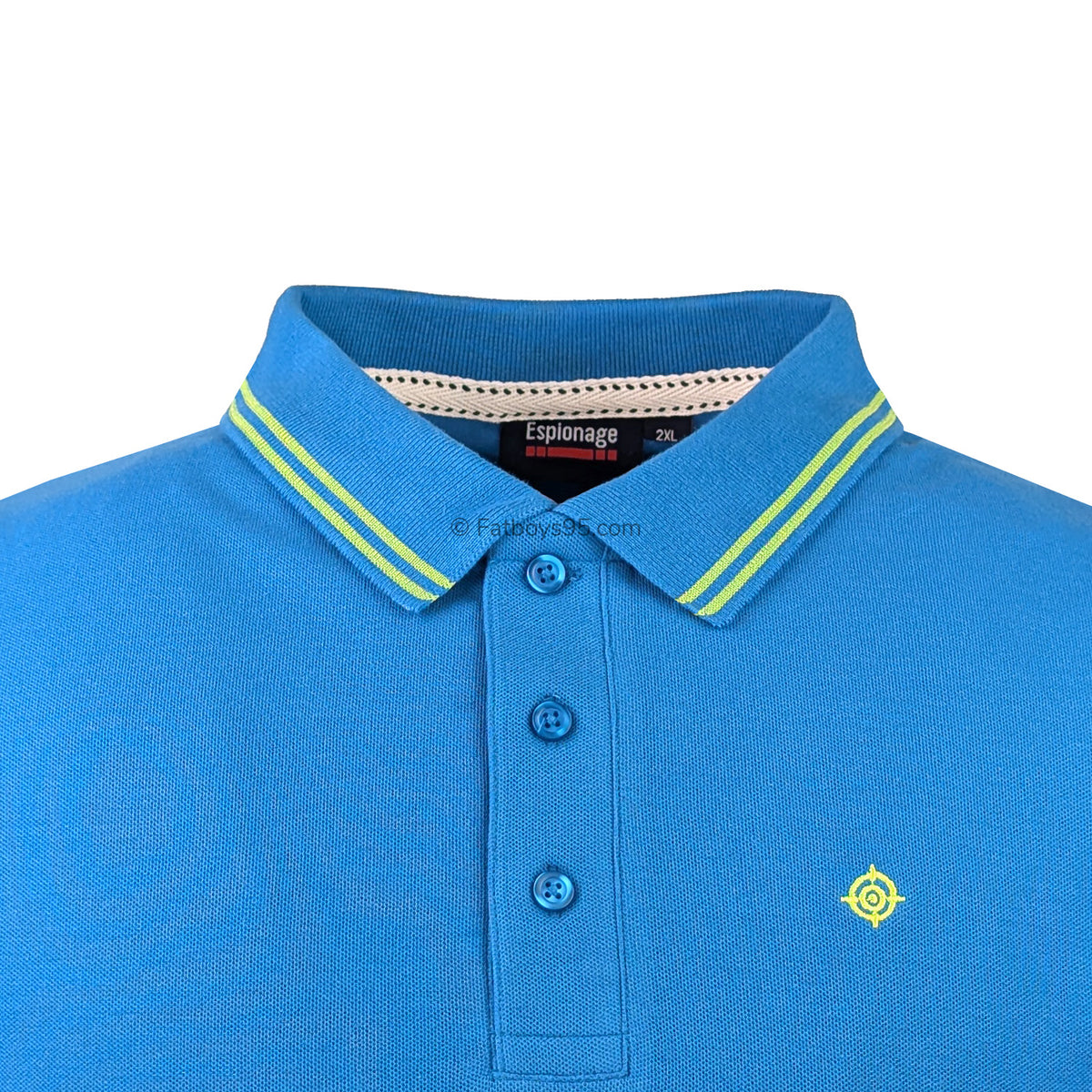 Espionage Tipped Pique Polo - P232 - Turquoise 2