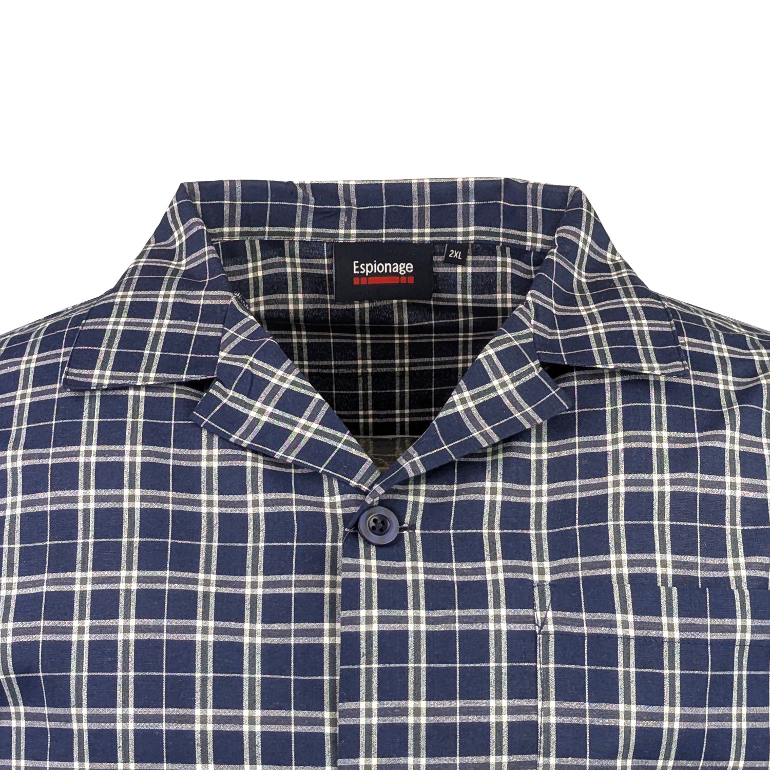 Espionage Traditional PJs (Shirt & Trousers)  - PJ156 - Navy Check 3