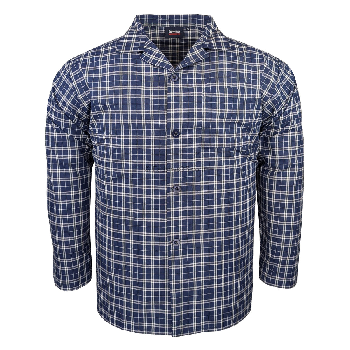 Espionage Traditional PJs (Shirt & Trousers)  - PJ156 - Navy Check 2