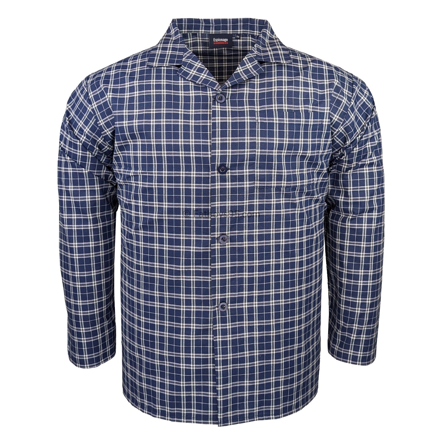 Espionage Traditional PJs (Shirt & Trousers)  - PJ156 - Navy Check 2