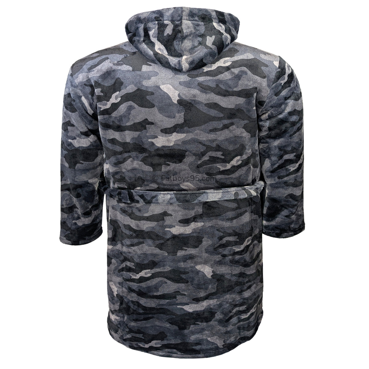 Espionage Camo Fleece Dressing Gown - PJ159 - Black / Grey 3