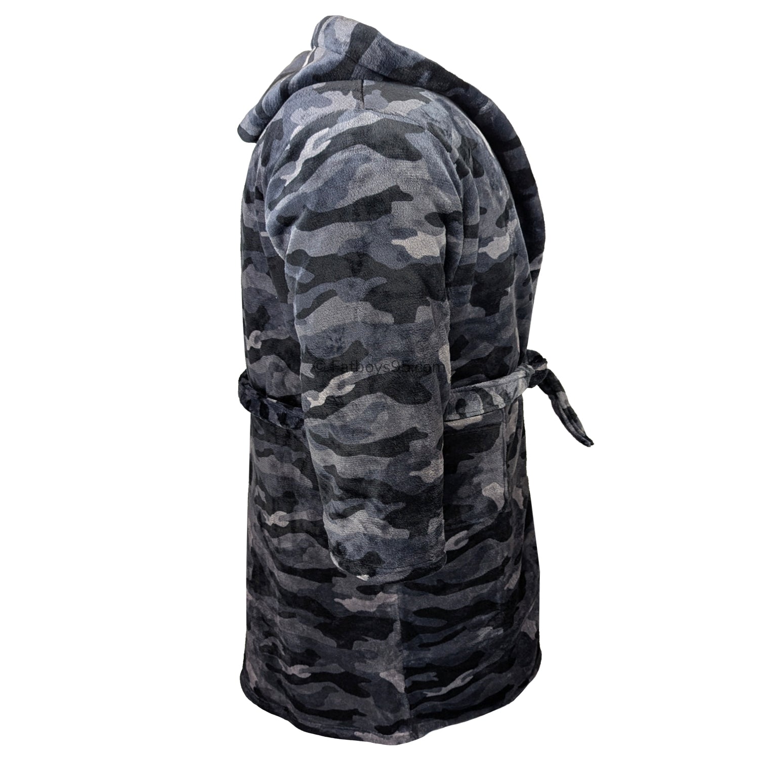 Espionage Camo Fleece Dressing Gown - PJ159 - Black / Grey 5