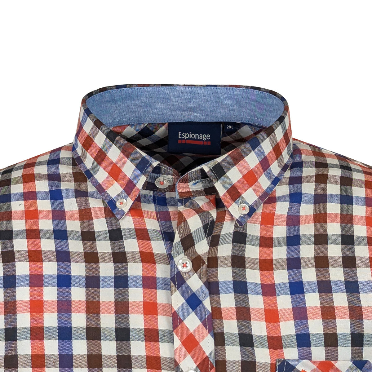 Espionage L/S Shirt - SH377 - Royal / Brown / Orange 2