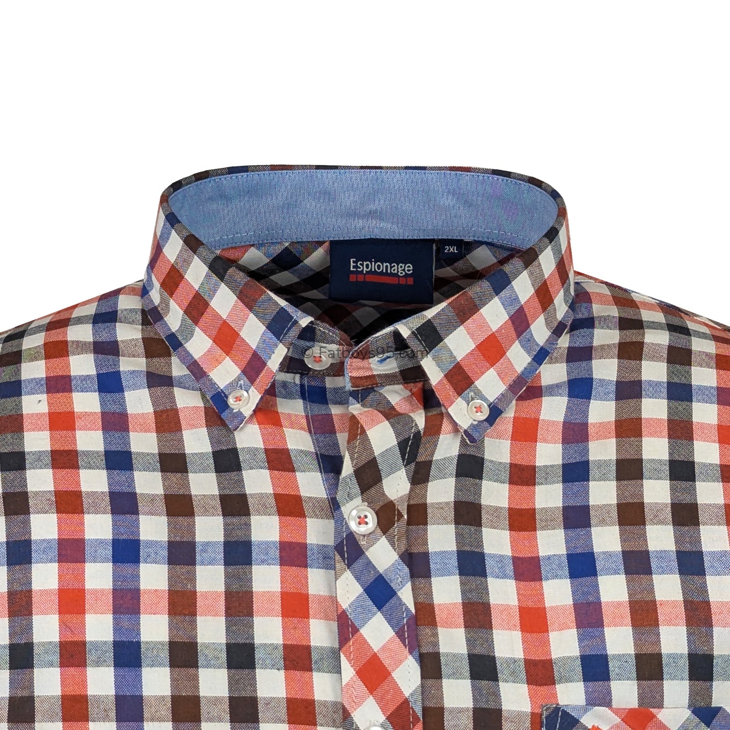 Espionage L/S Shirt - SH377 - Royal / Brown / Orange 2
