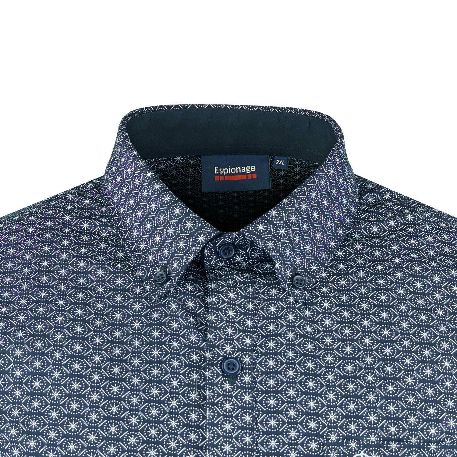 Espionage Geo Print S/S Shirt - SH402 - Navy 2