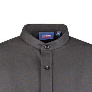 Espionage S/S Grandad Collar Oxford Shirt - SH416 - Black 2