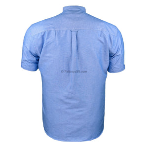 Espionage S/S Grandad Collar Oxford Shirt - SH416 - Blue 3