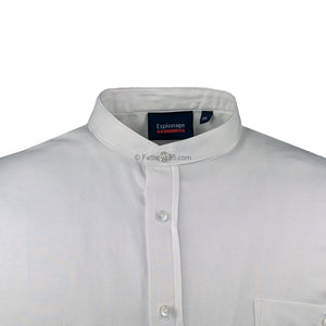 Espionage S/S Grandad Collar Oxford Shirt - SH416 - White 2