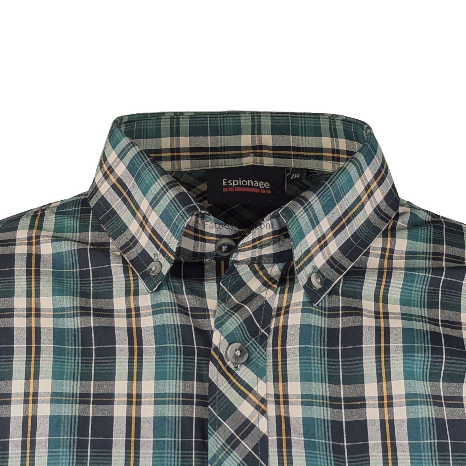 Espionage Check S/S Shirt - SH422 - Green / Navy 2