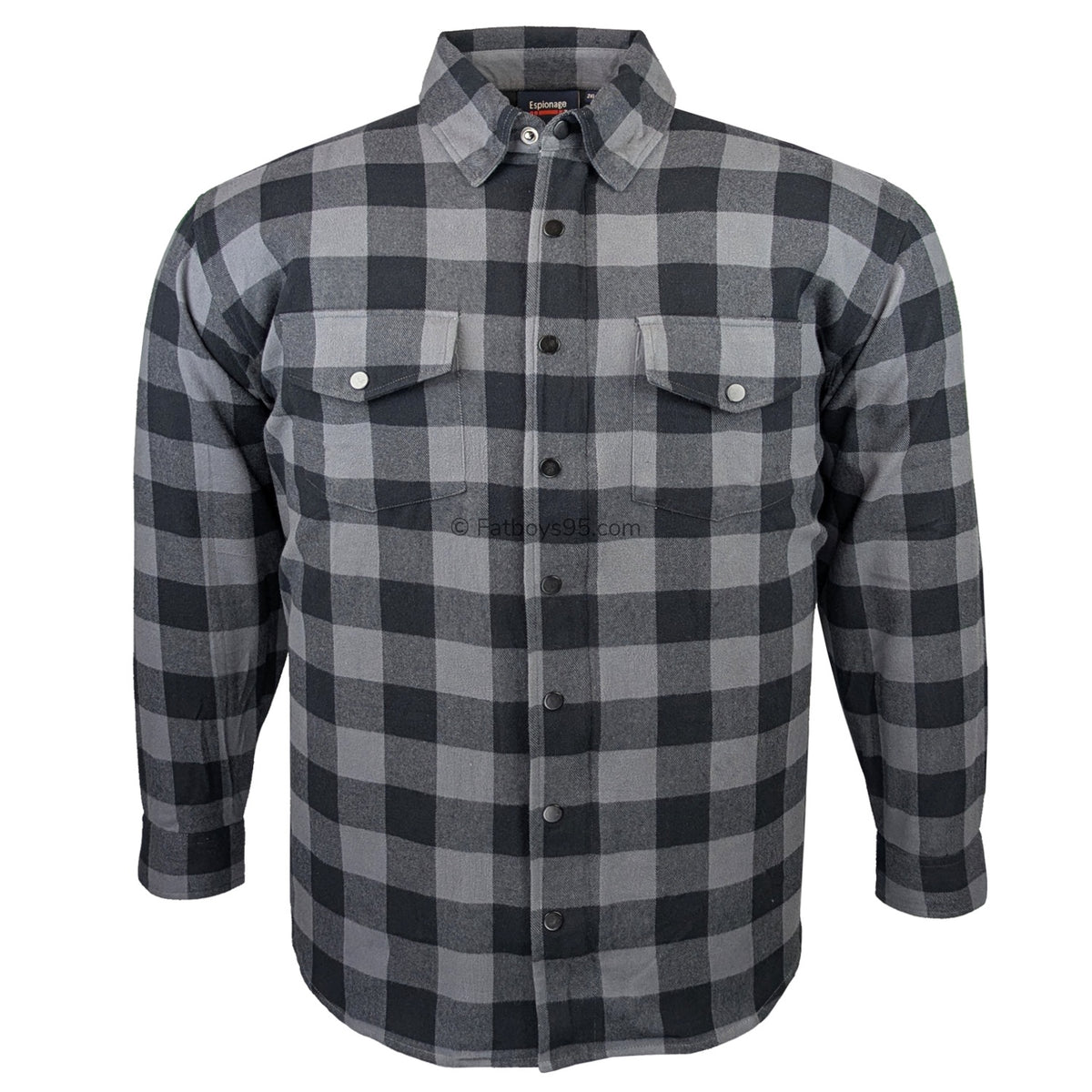 Espionage Brushed Cotton L/S Overshirt - SH423 - Black / Charcoal 1