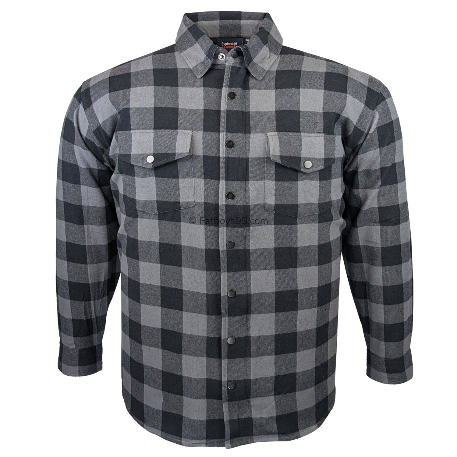 Espionage Brushed Cotton L/S Overshirt - SH423 - Black / Charcoal 1