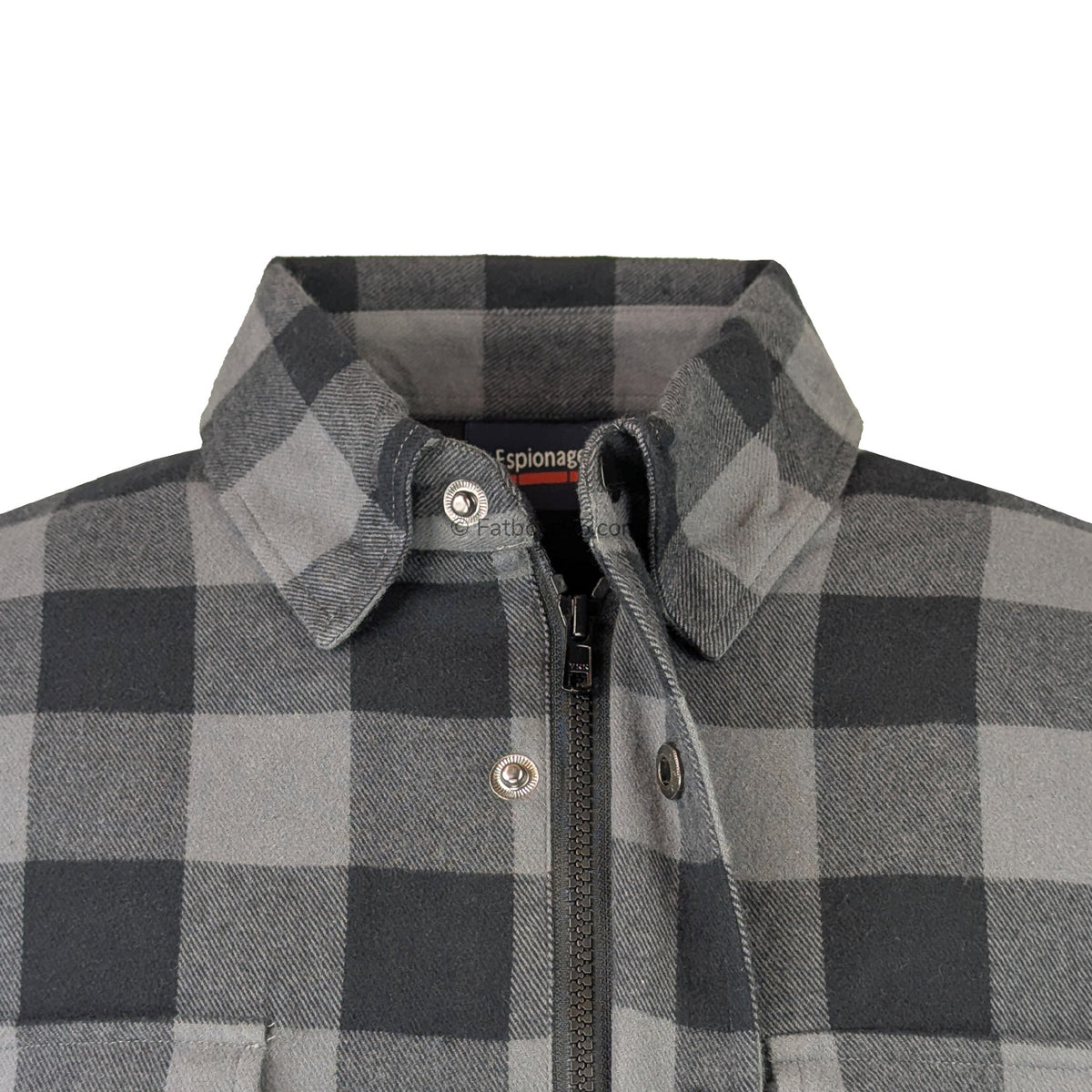 Espionage Brushed Cotton L/S Overshirt - SH423 - Black / Charcoal 3