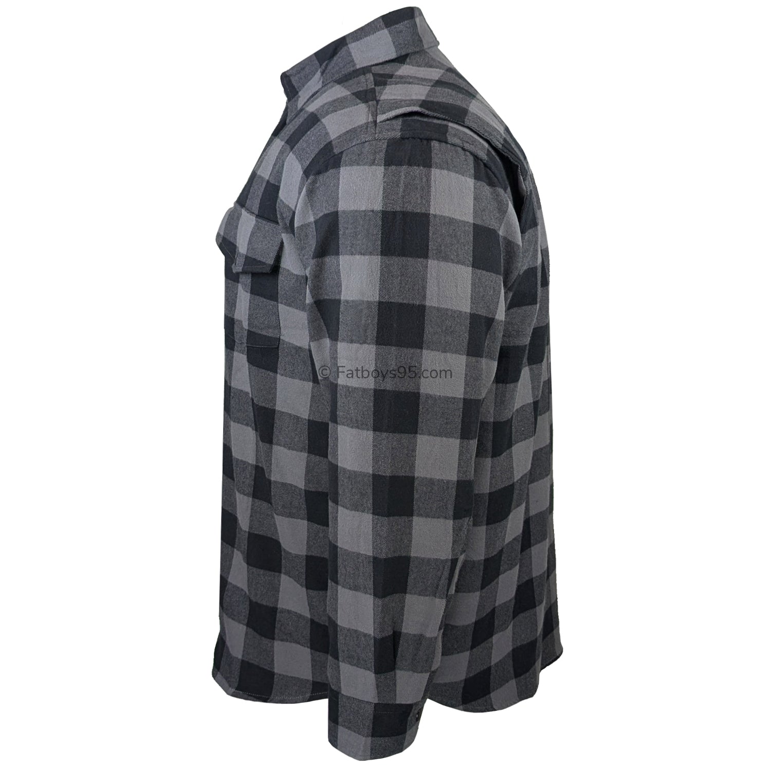 Espionage Brushed Cotton L/S Overshirt - SH423 - Black / Charcoal 5