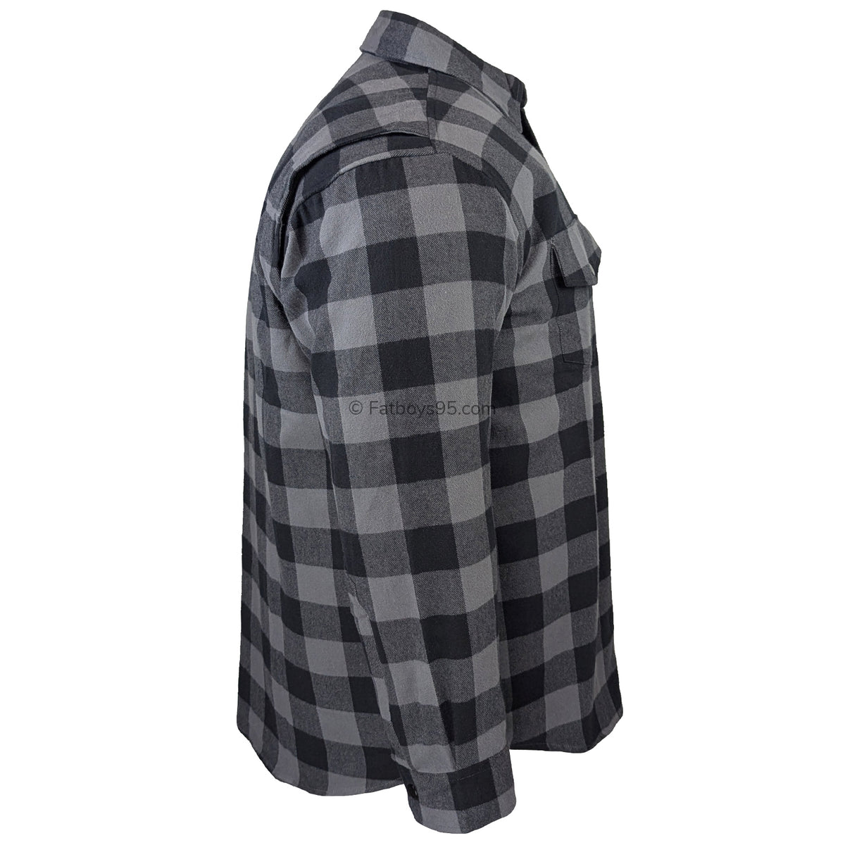 Espionage Brushed Cotton L/S Overshirt - SH423 - Black / Charcoal 6