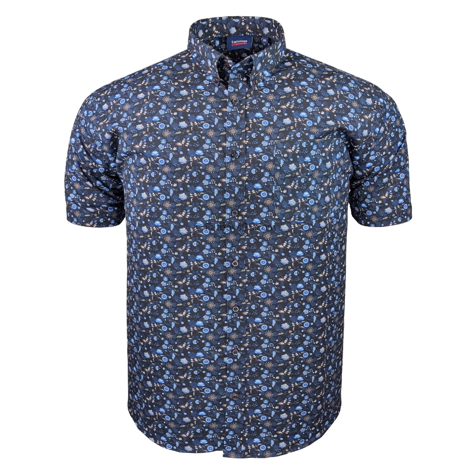 Espionage Floral Print S/S Shirt - SH425 - Navy 1