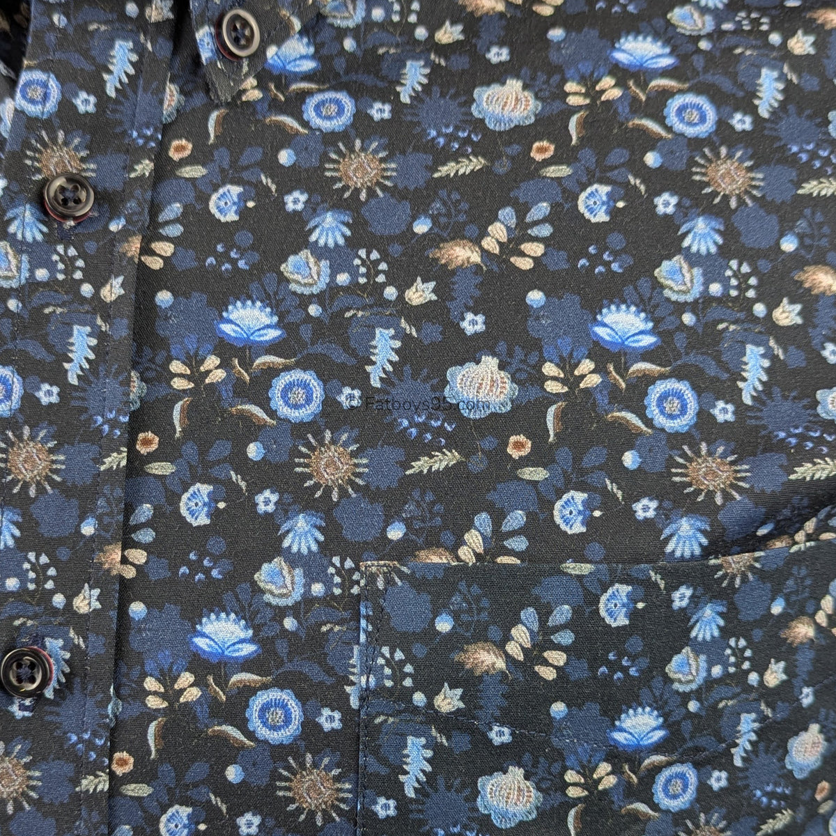 Espionage Floral Print S/S Shirt - SH425 - Navy 3