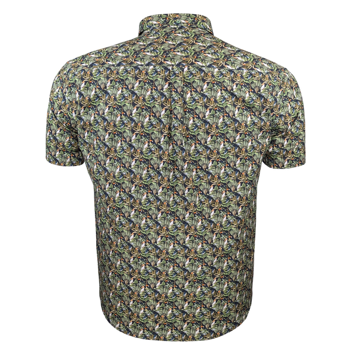Espionage Bird Print S/S Shirt - SH429 - Navy / Green 4