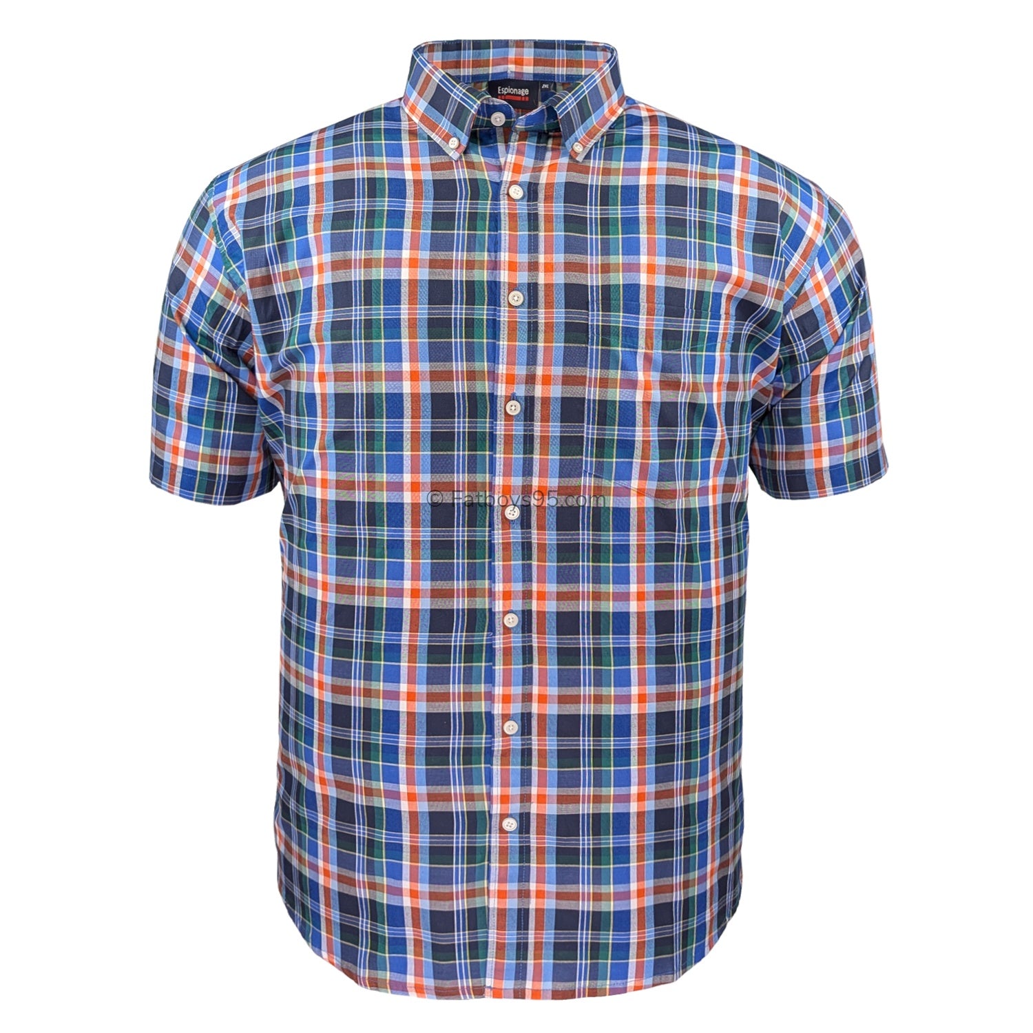 Espionage Check S/S Shirt - SH436 - Blue 1