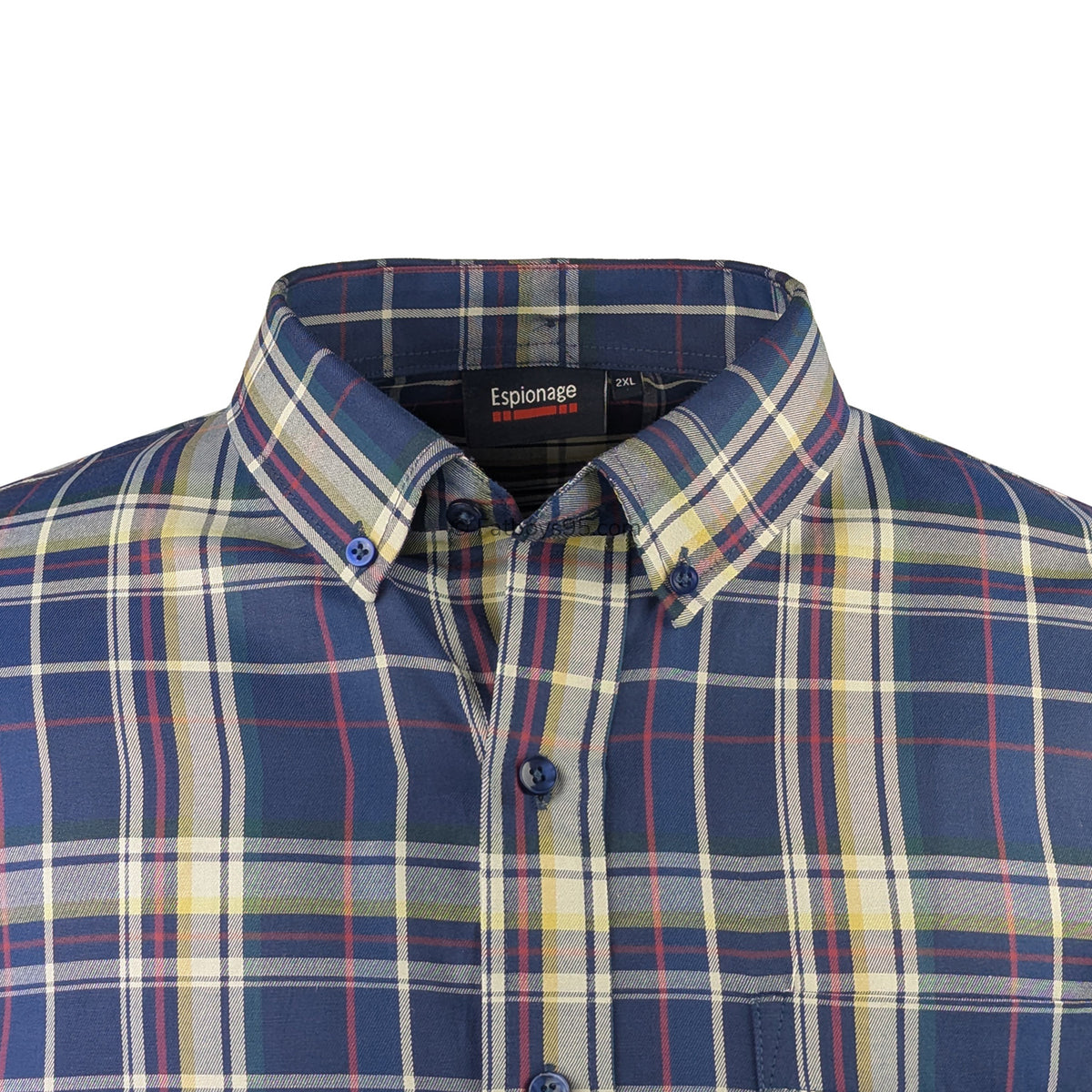 Espionage Check S/S Shirt - SH447 - Navy 2