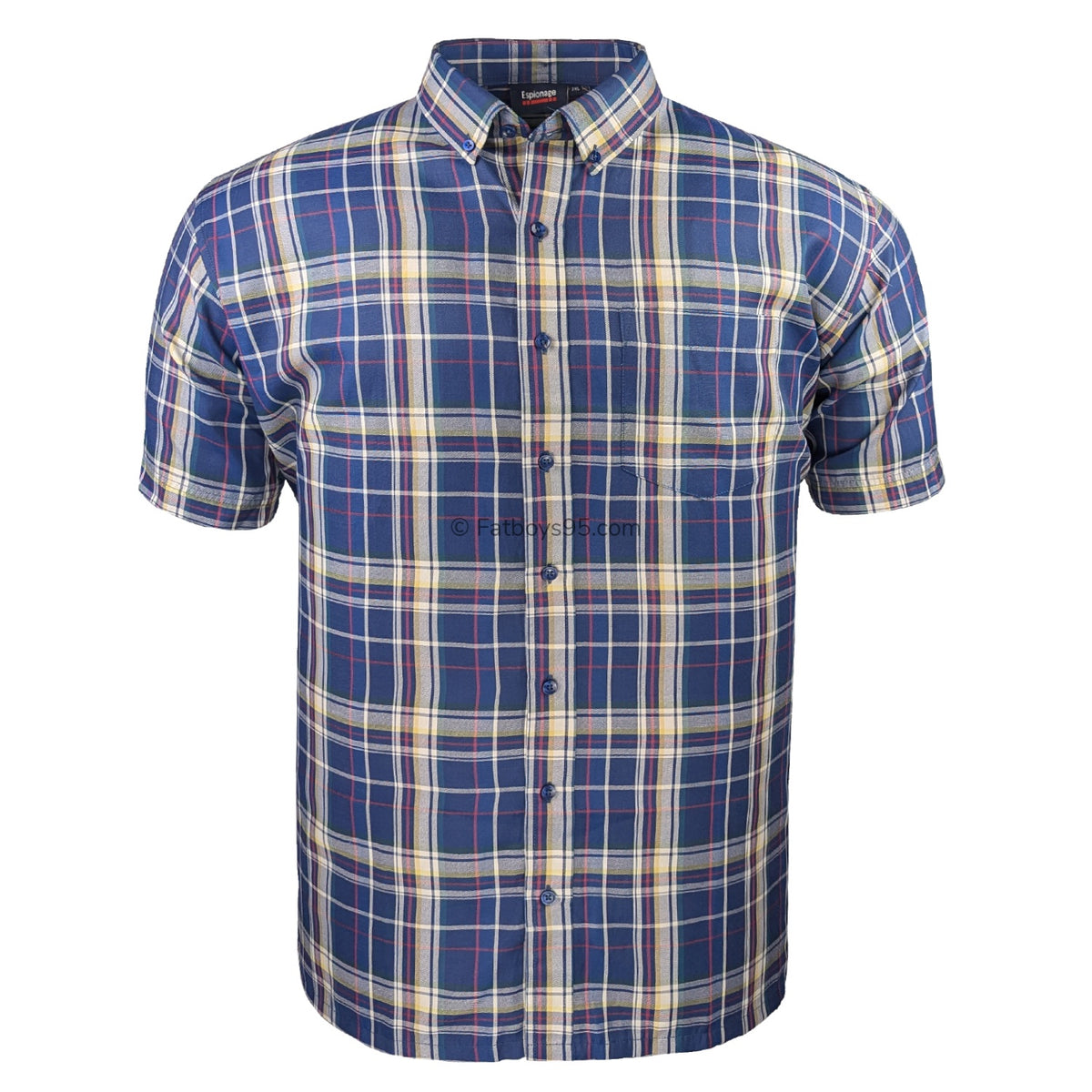 Espionage Check S/S Shirt - SH447 - Navy 1