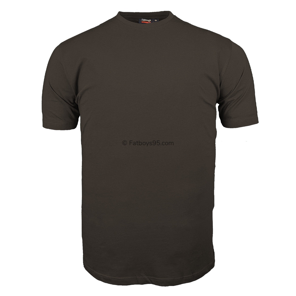 Espionage Plain Round Neck T-Shirt - T015 - Dark Brown 1