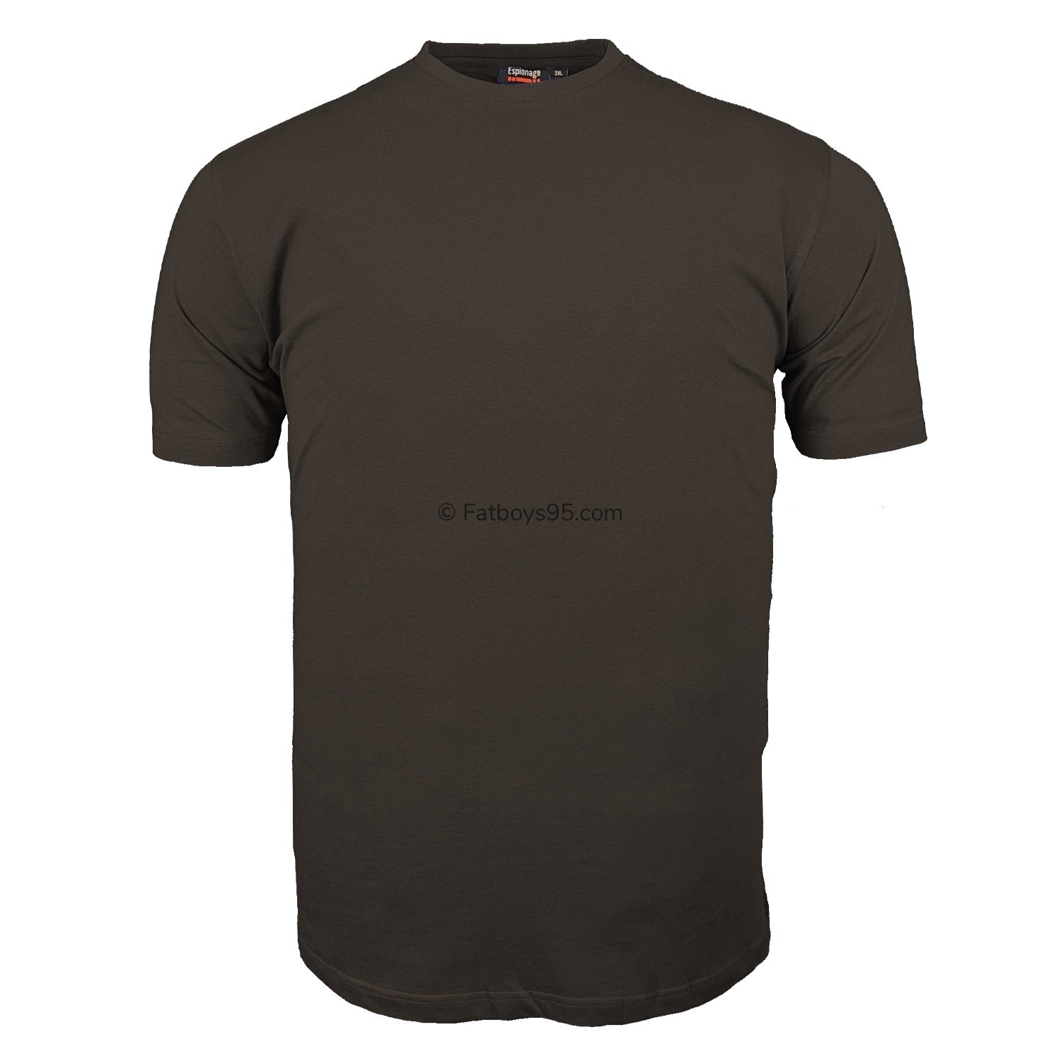 Espionage Plain Round Neck T-Shirt - T015 - Dark Brown 1