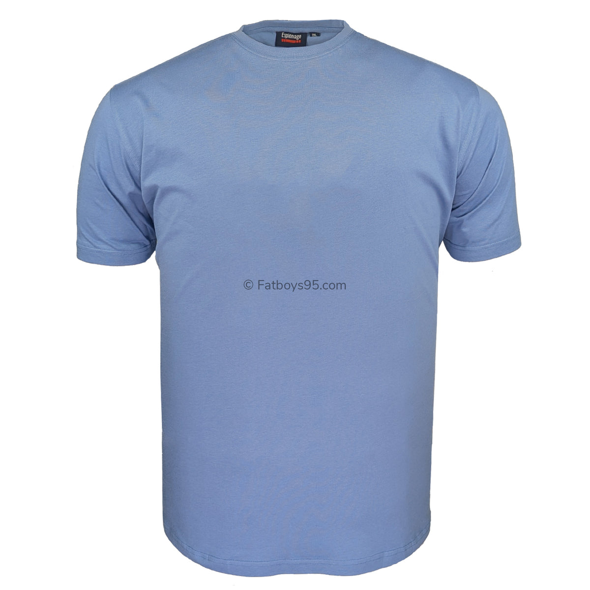 Espionage Plain Round Neck T-Shirt - T015 - Mid Blue 1