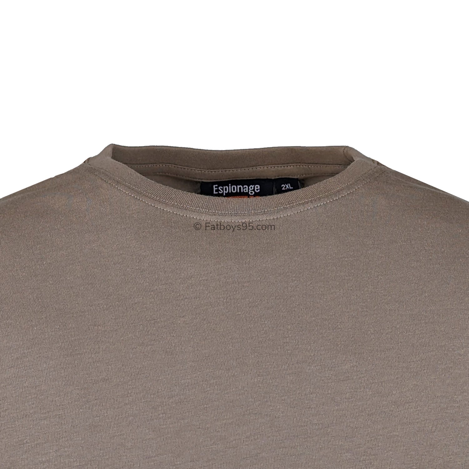 Espionage Plain Round Neck T-Shirt - T015 - Mushroom 2