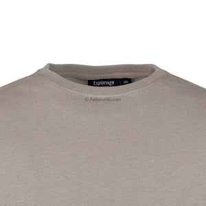 Espionage Plain Round Neck T-Shirt - T015 - Taupe 2