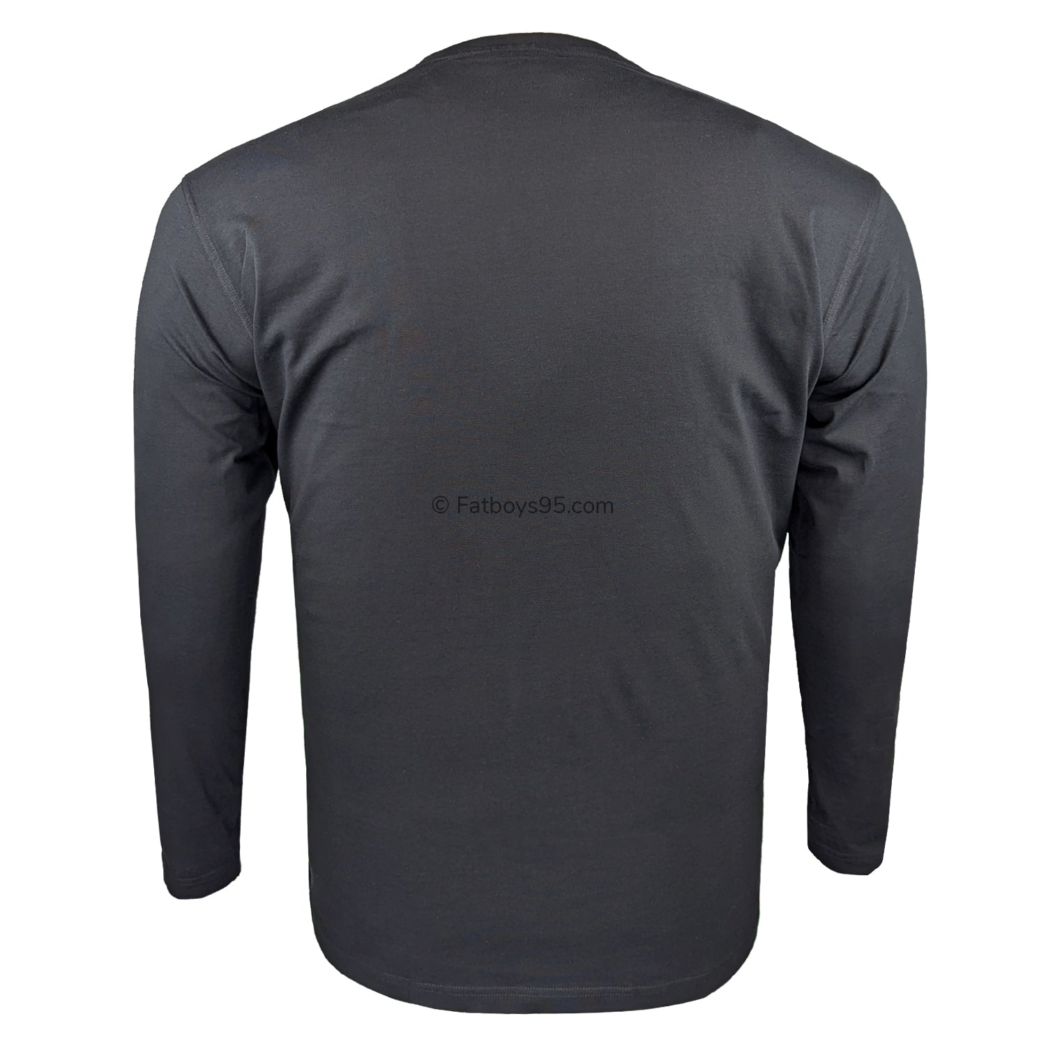 Espionage Plain Round Neck L/S T-Shirt - T015LS - Black 3