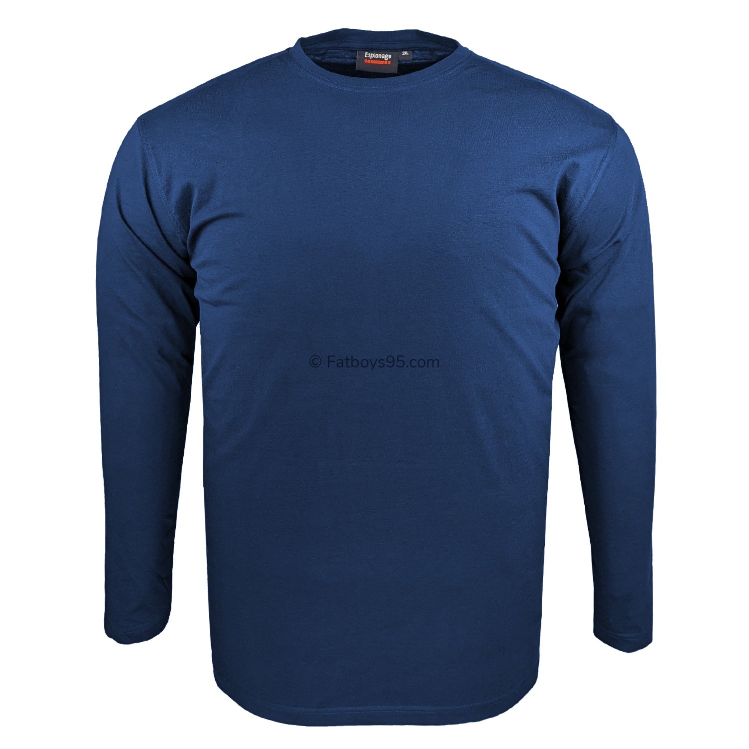 Espionage Plain Round Neck L/S T-Shirt - T015LS - Dark Blue 1