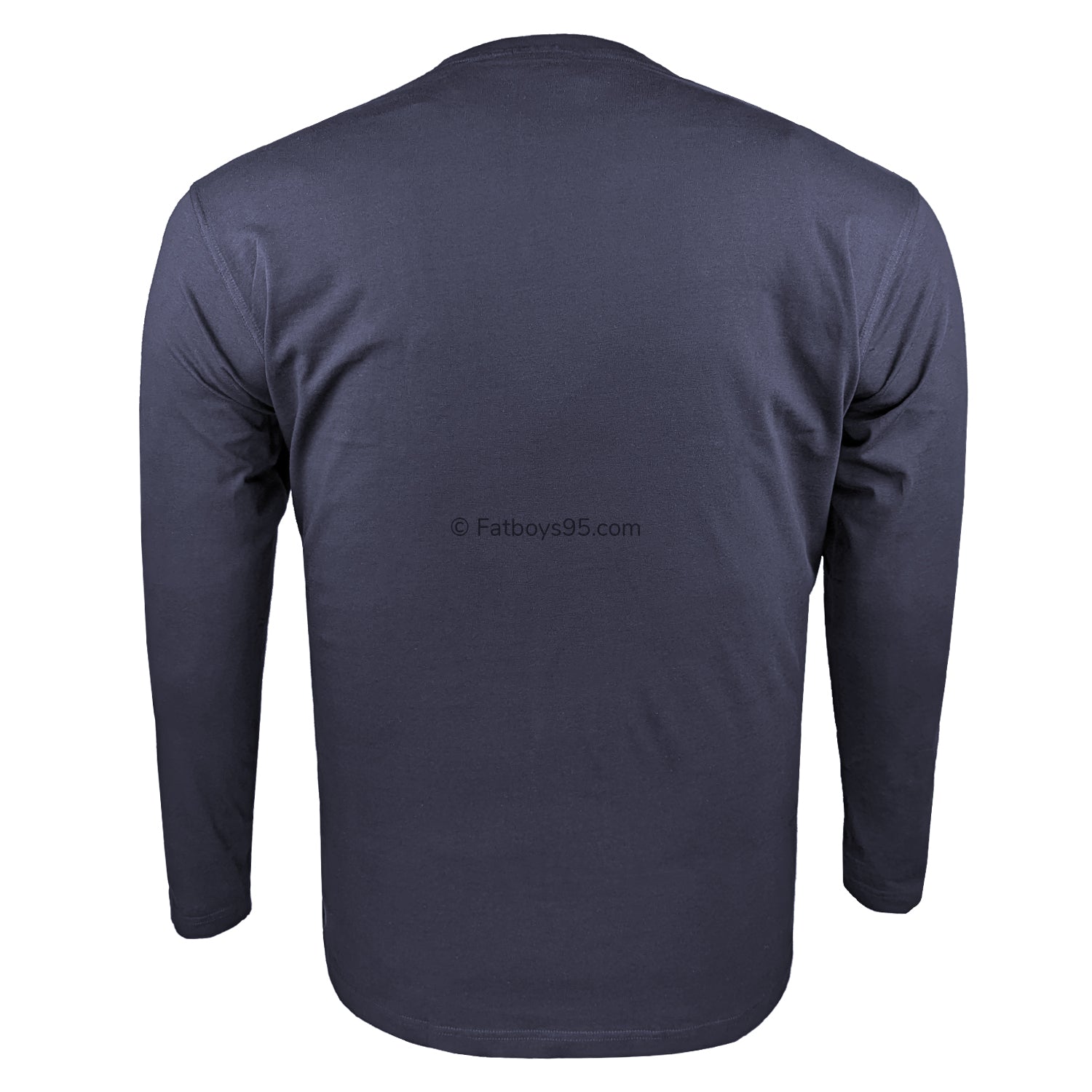 Espionage Plain Round Neck L/S T-Shirt - T015LS - Navy 3