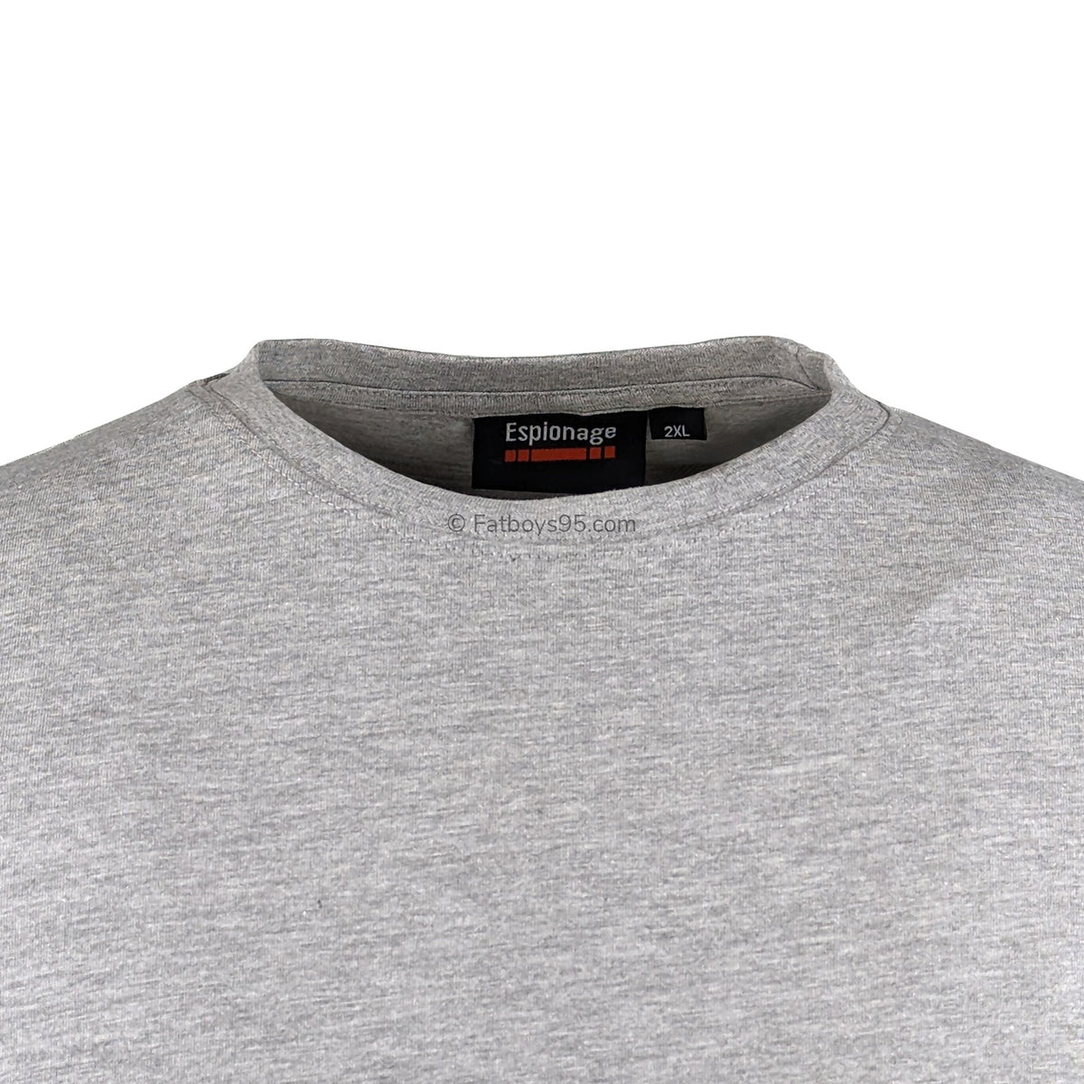 Espionage Plain Round Neck T-Shirt - T015 - Silver Marl 2