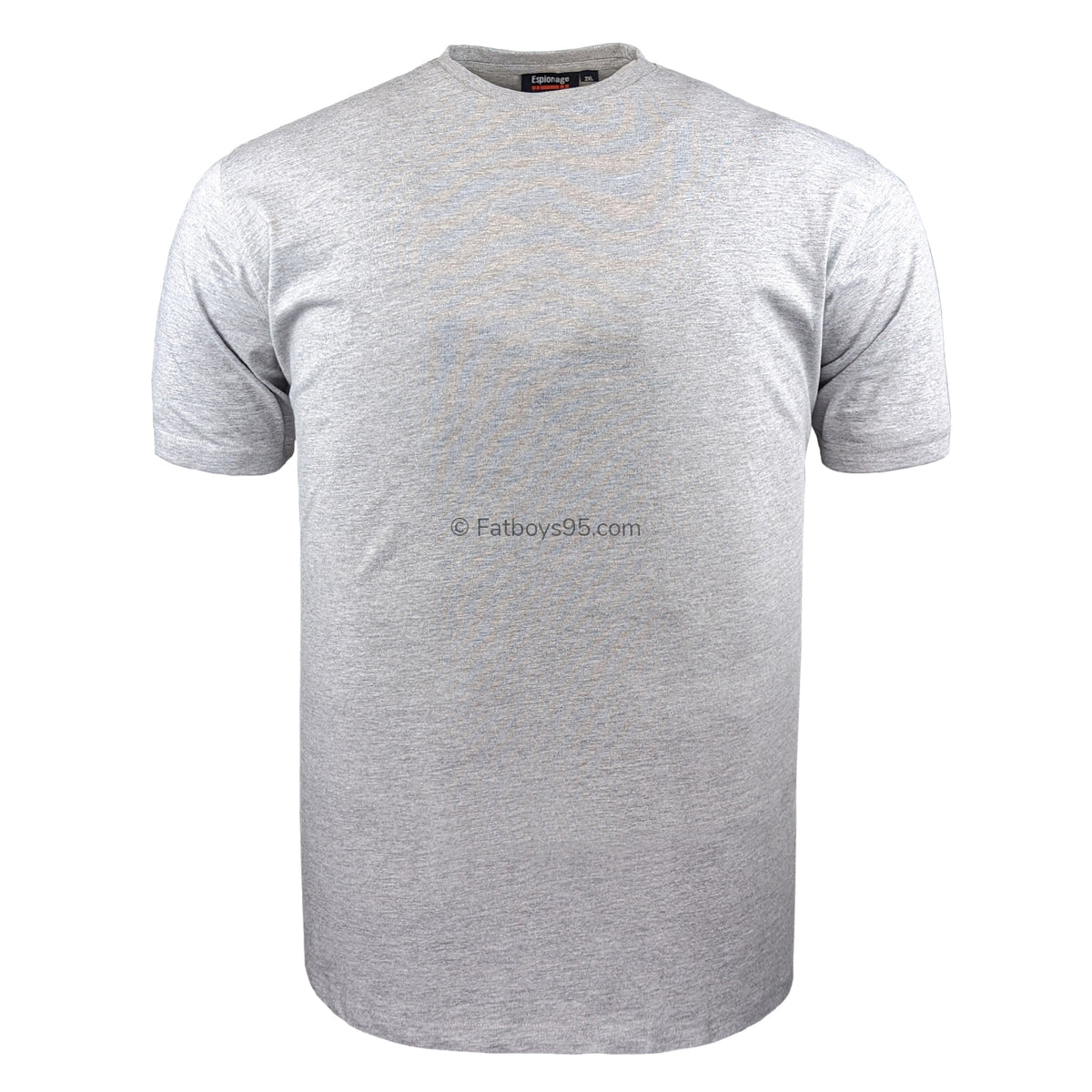 Espionage Plain Round Neck T-Shirt - T015 - Silver Marl 1