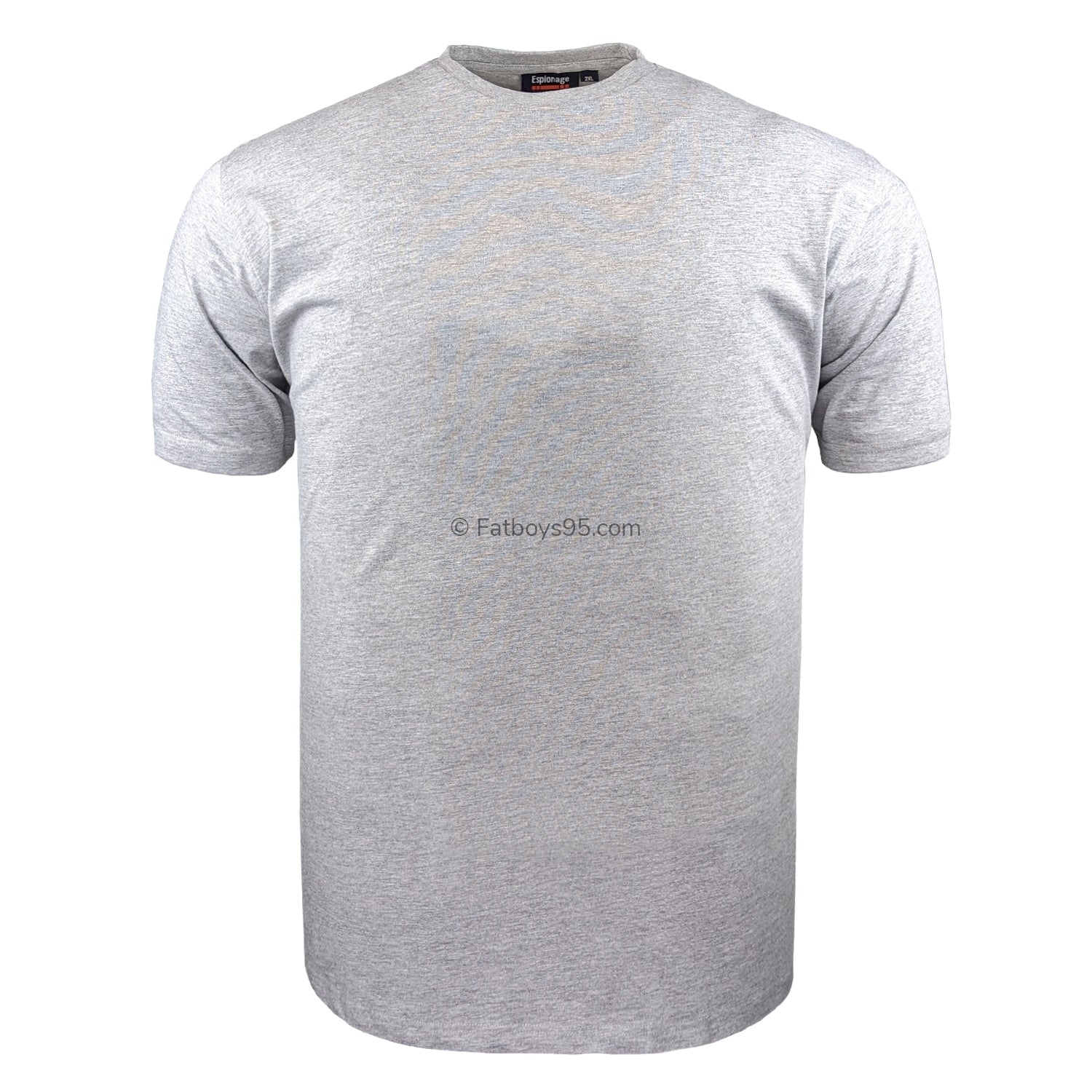 Espionage Plain Round Neck T-Shirt - T015 - Silver Marl 1