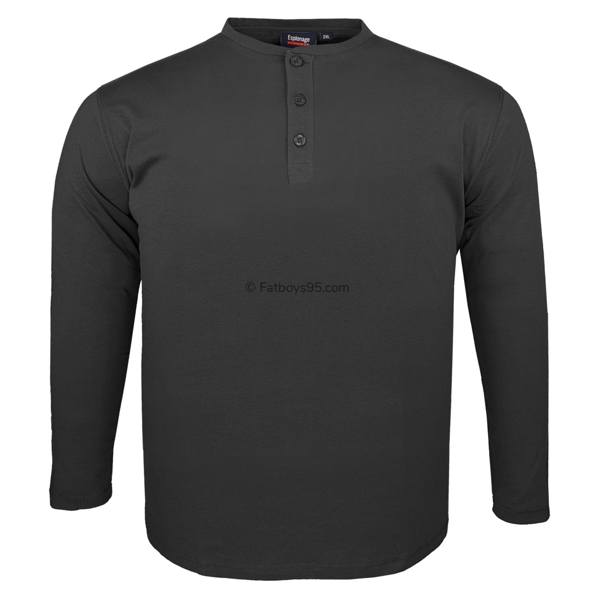 Espionage Long Sleeve Grandad Tee - T310 - Black 1