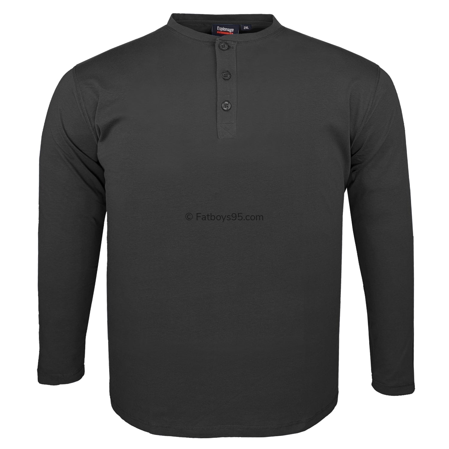 Espionage Long Sleeve Grandad Tee - T310 - Black 1