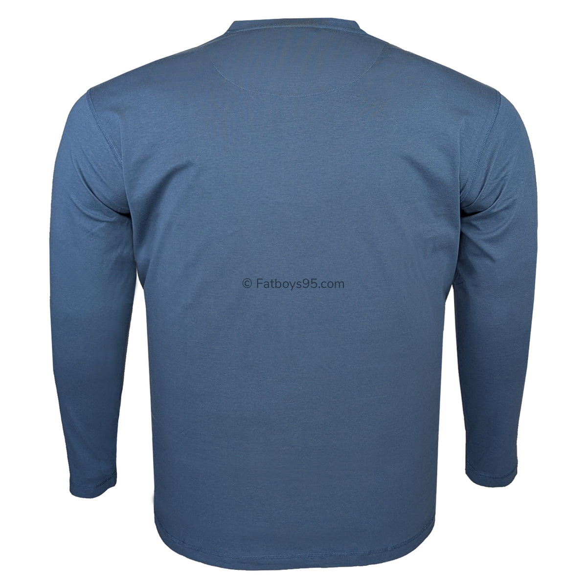 Espionage Long Sleeve Grandad Tee - T310 - Mid Blue 2