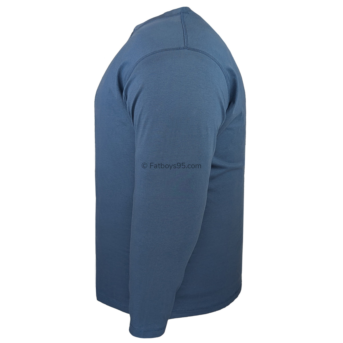 Espionage Long Sleeve Grandad Tee - T310 - Mid Blue 3