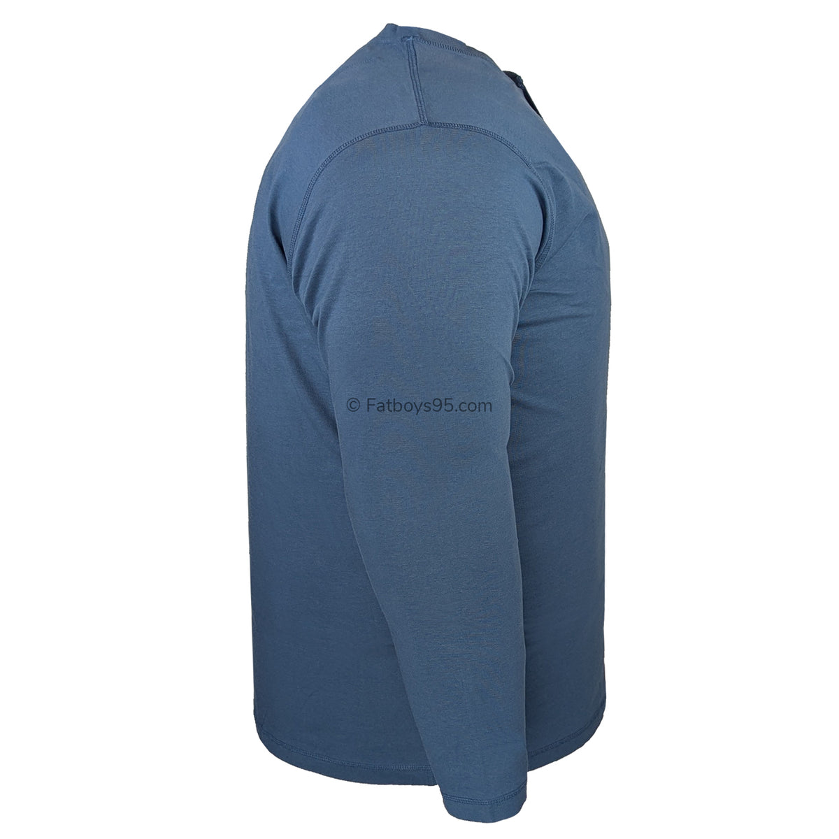Espionage Long Sleeve Grandad Tee - T310 - Mid Blue 4